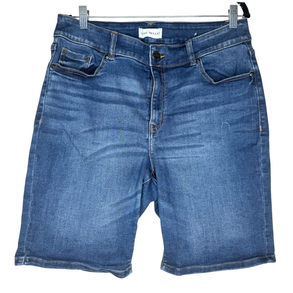 Lane Bryant Dark Denim High Rise Bermuda Shorts Size 16